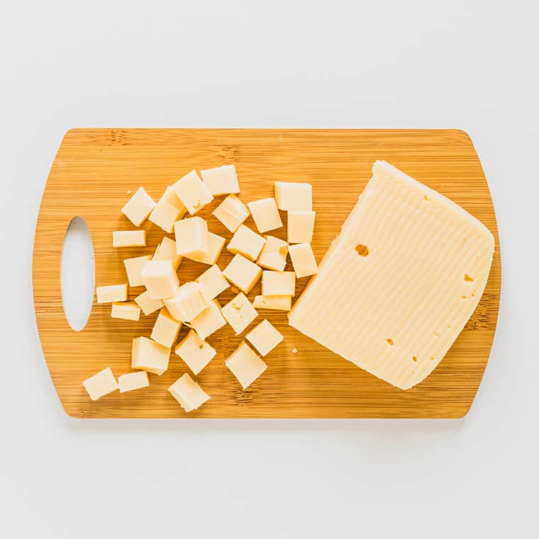cheese cut into small pieces for dog treats