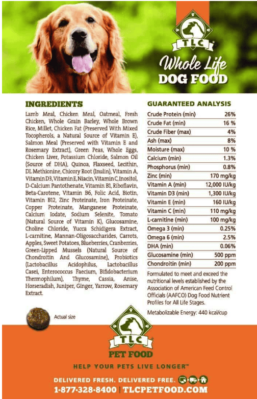 TLC Dog Food info