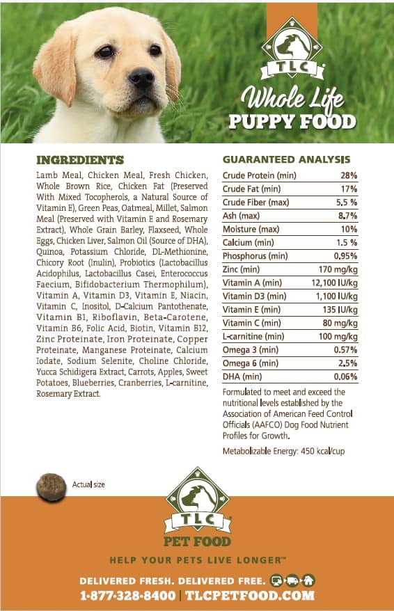 TLC Puppy Food Info